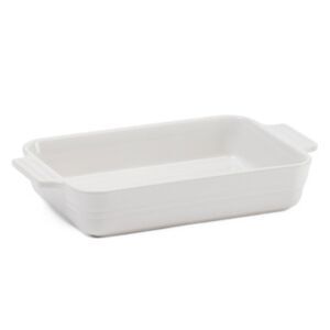 LE CREUSET White Glossy Stoneware 9 3/4 x 6 5/8 in 1.5 QT Rectangular Baking Pan